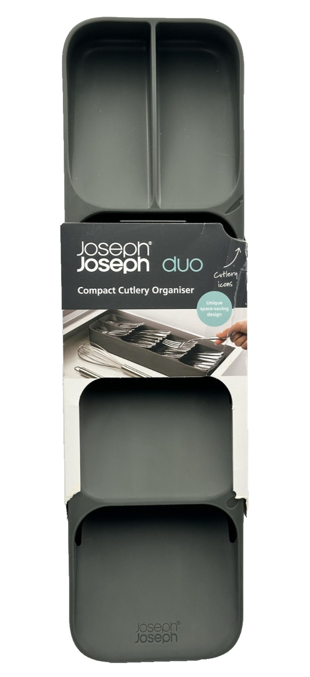 Joseph Joseph DrawerStore Compact Cutlery Organiser Grey Drawer Tray Divider New